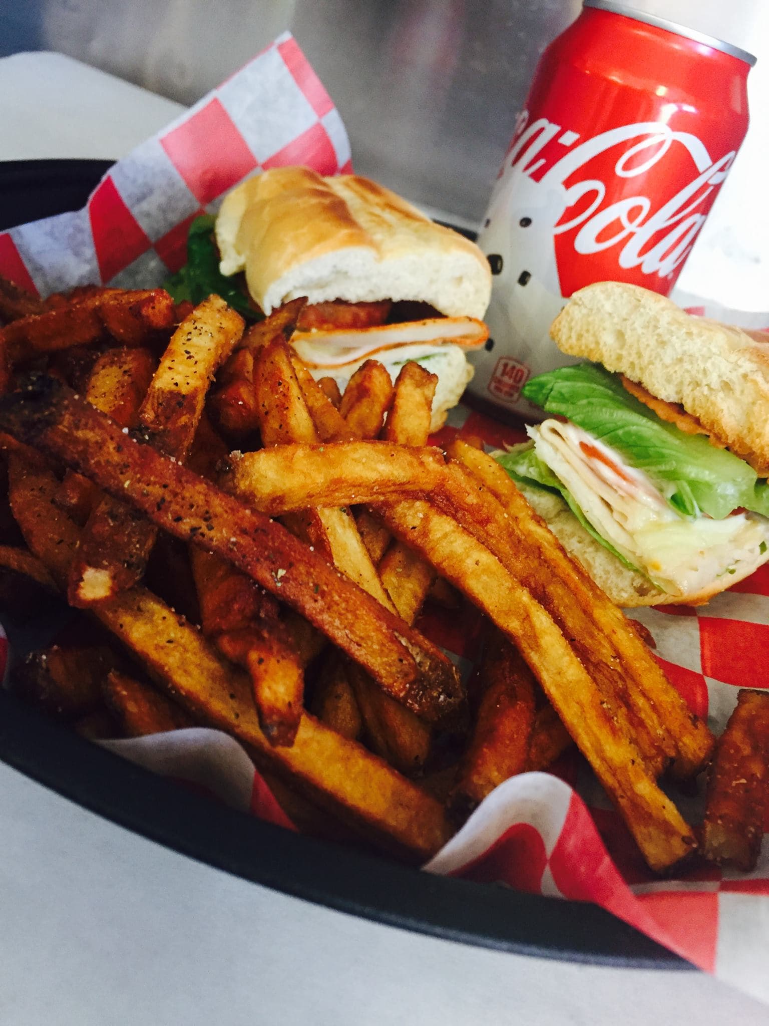 Grinder with hand-cut fries